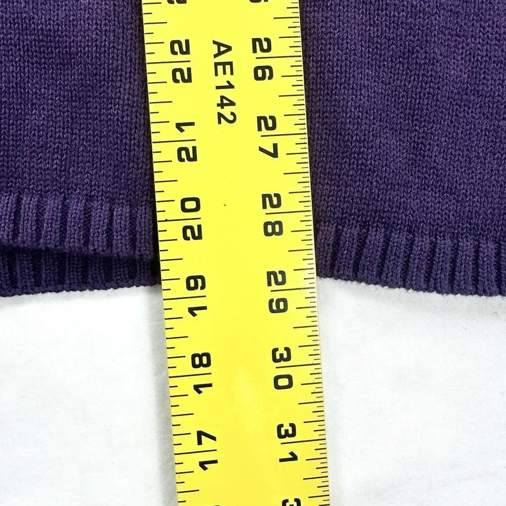 Gymboree Sweater Dress Girls 7 Purple Knit Flowers Cotton Long Sleeve Pullover